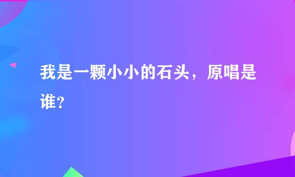 我是一颗小小的石头，原唱是谁？