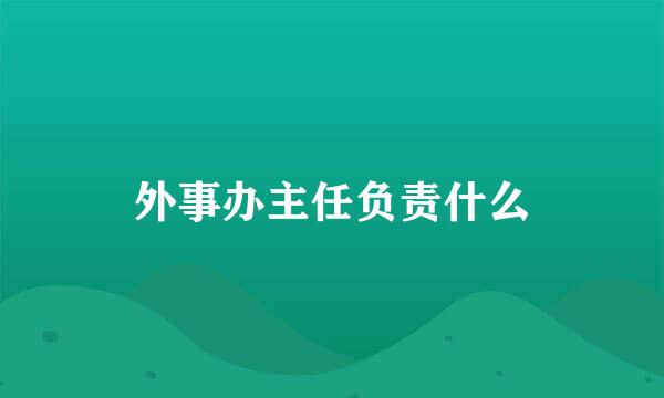 外事办主任负责什么