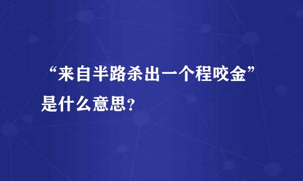 “来自半路杀出一个程咬金”是什么意思？