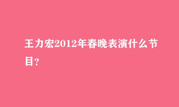 王力宏2012年春晚表演什么节目？