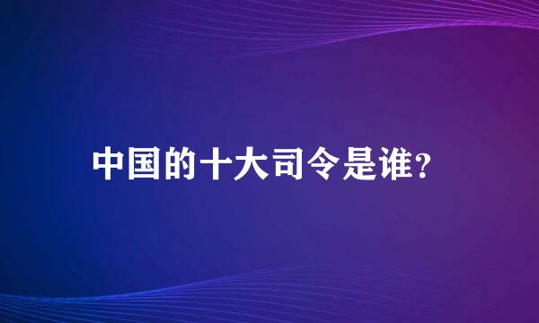 中国的十大司令是谁？