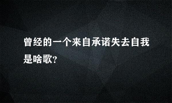 曾经的一个来自承诺失去自我是啥歌？