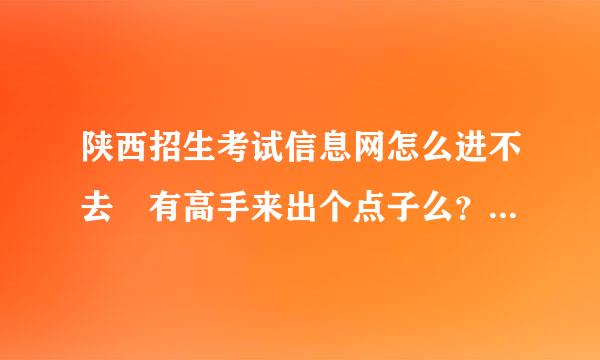 陕西招生考试信息网怎么进不去 有高手来出个点子么？ 今天要查 招生