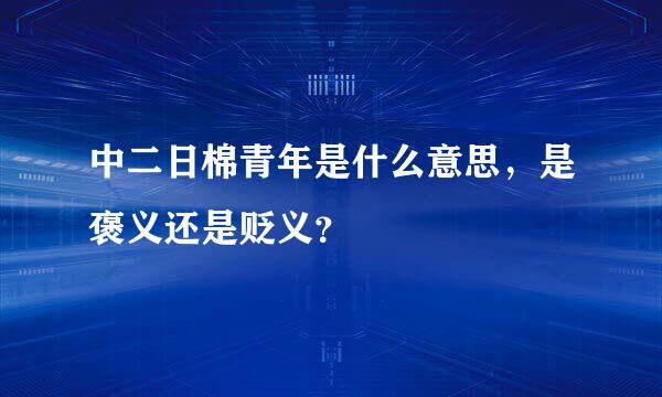 中二日棉青年是什么意思，是褒义还是贬义？