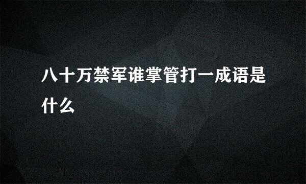 八十万禁军谁掌管打一成语是什么