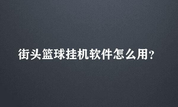 街头篮球挂机软件怎么用？