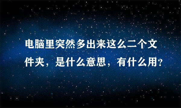 电脑里突然多出来这么二个文件夹，是什么意思，有什么用？