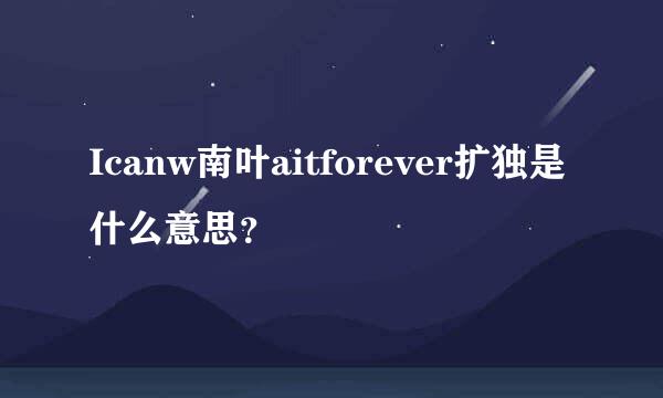 Icanw南叶aitforever扩独是什么意思？