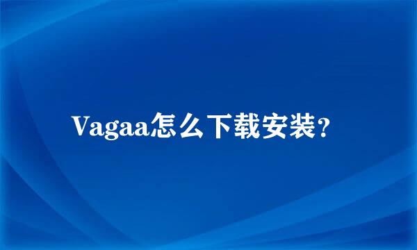 Vagaa怎么下载安装？