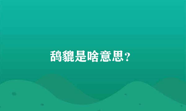 鸹貔是啥意思？