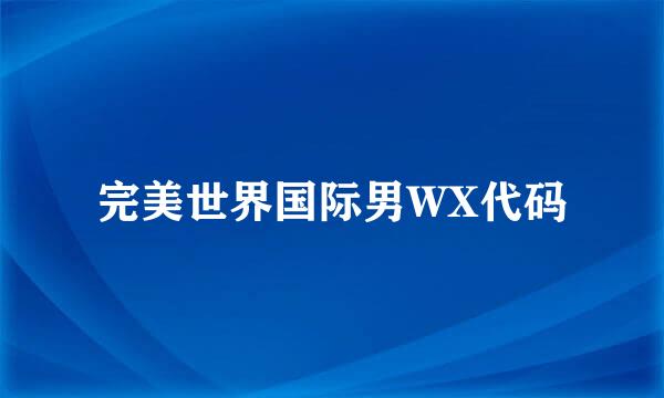 完美世界国际男WX代码