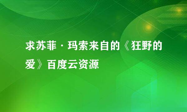 求苏菲·玛索来自的《狂野的爱》百度云资源