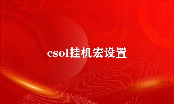 csol挂机宏设置