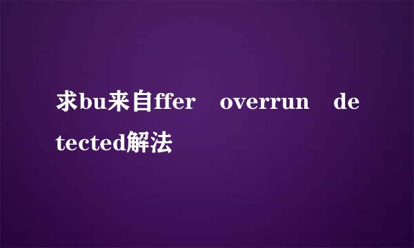 求bu来自ffer overrun detected解法