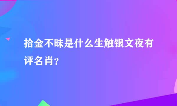 拾金不昧是什么生触银文夜有评名肖？