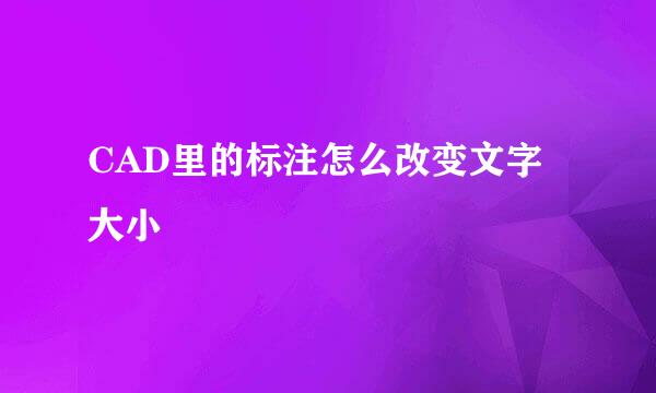 CAD里的标注怎么改变文字大小