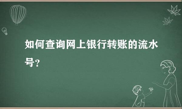 如何查询网上银行转账的流水号？