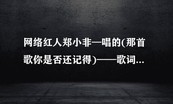 网络红人郑小非—唱的(那首歌你是否还记得)——歌词谁有发下