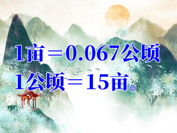 亩和公顷的换算公式