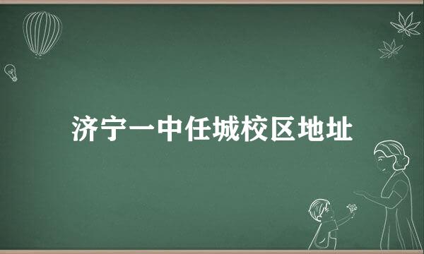 济宁一中任城校区地址