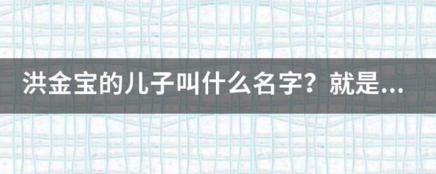 洪金宝的儿子叫什么名字？就是和范冰冰演＜特警飞龙＞的那个