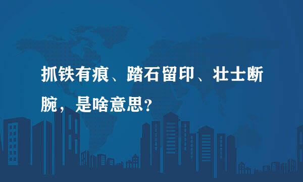 抓铁有痕、踏石留印、壮士断腕，是啥意思？