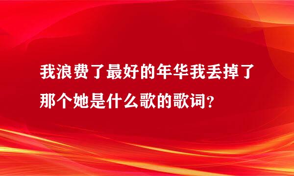 我浪费了最好的年华我丢掉了那个她是什么歌的歌词？