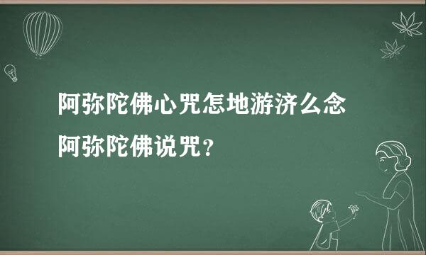 阿弥陀佛心咒怎地游济么念 阿弥陀佛说咒？