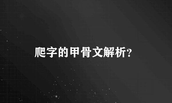 爬字的甲骨文解析？