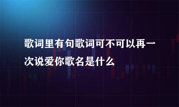 歌词里有句歌词可不可以再一次说爱你歌名是什么