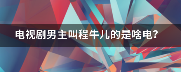 电视剧男主叫程牛来自儿的是啥电？