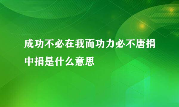 成功不必在我而功力必不唐捐中捐是什么意思