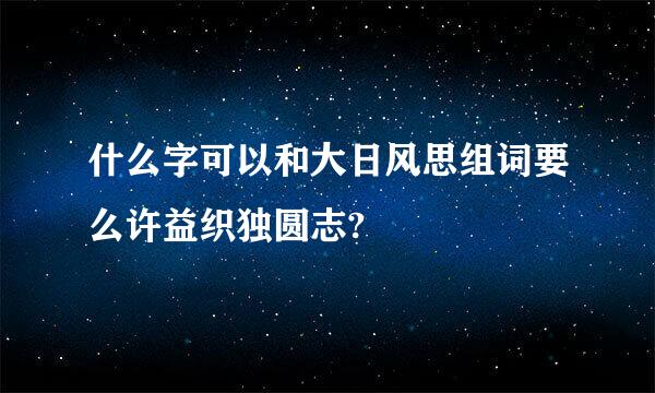 什么字可以和大日风思组词要么许益织独圆志?