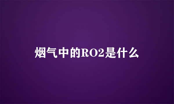 烟气中的RO2是什么