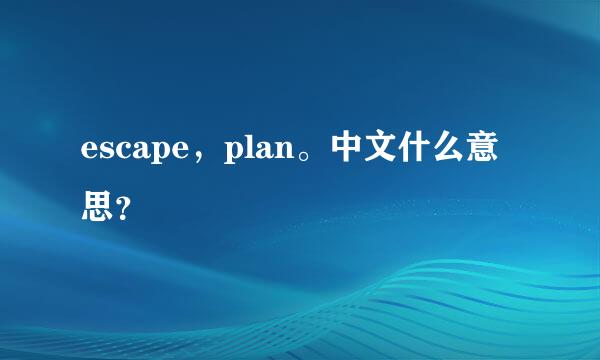 escape，plan。中文什么意思？