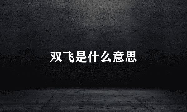 双飞是什么意思