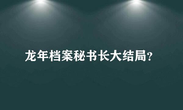 龙年档案秘书长大结局？