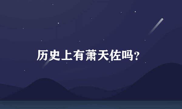 历史上有萧天佐吗？