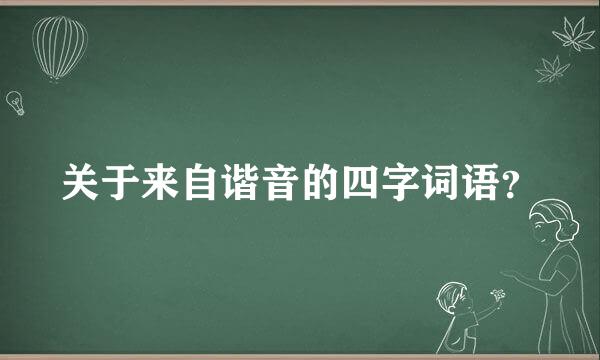 关于来自谐音的四字词语？