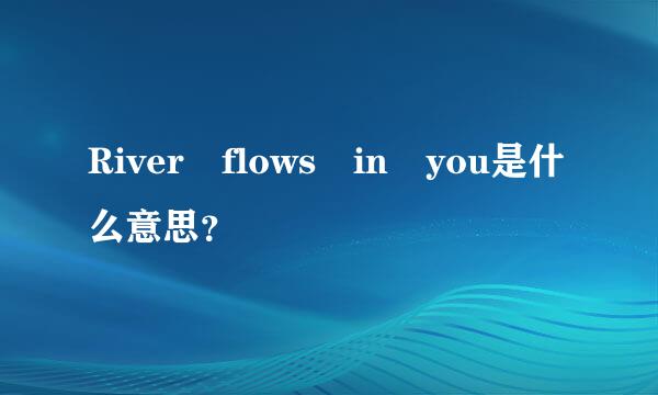 River flows in you是什么意思？