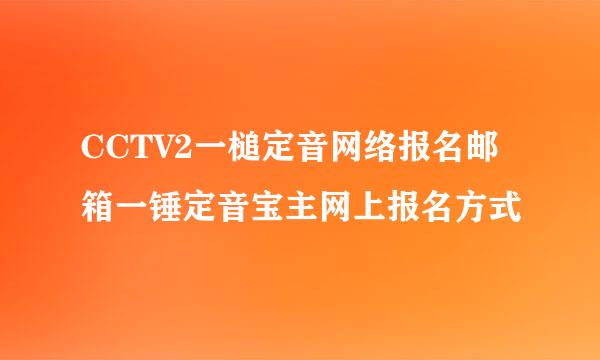 CCTV2一槌定音网络报名邮箱一锤定音宝主网上报名方式