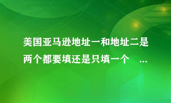 美国亚马逊地址一和地址二是两个都要填还是只填一个 还有全名填什么