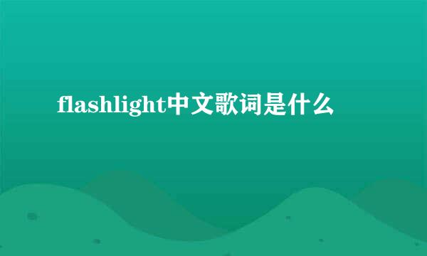 flashlight中文歌词是什么