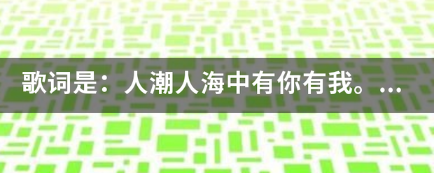 歌词是：人潮人海中有你有我。歌名叫什么