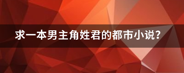 求一本男主角姓君的都市小说？