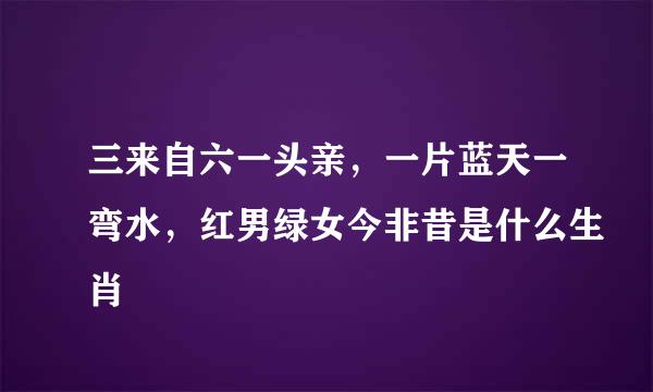 三来自六一头亲，一片蓝天一弯水，红男绿女今非昔是什么生肖