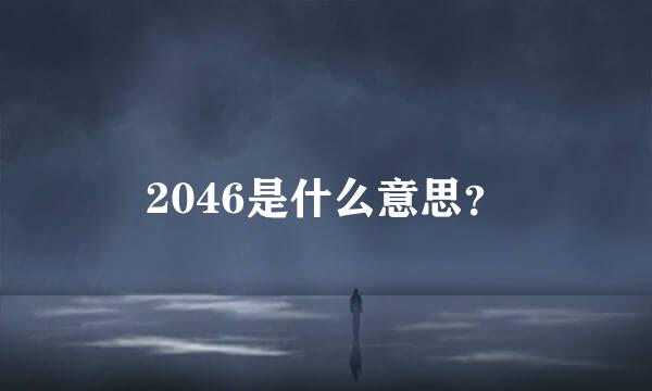 2046是什么意思？