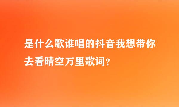 是什么歌谁唱的抖音我想带你去看晴空万里歌词？