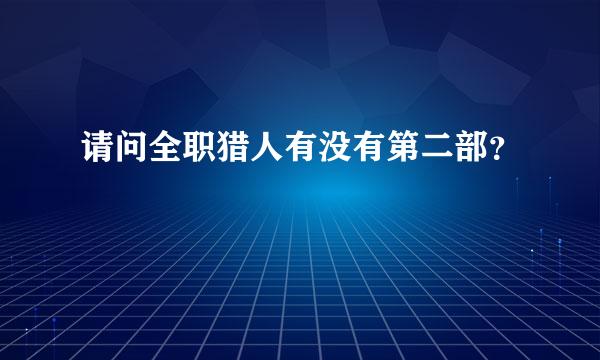 请问全职猎人有没有第二部？