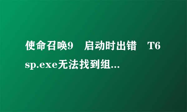 使命召唤9 启动时出错 T6sp.exe无法找到组件  该怎么解决夜烟候聚？